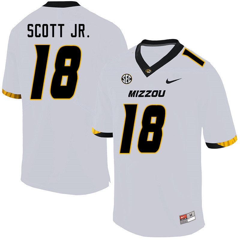Men #18 Lindsey Scott Jr. Missouri Tigers College Football Jerseys Sale-White